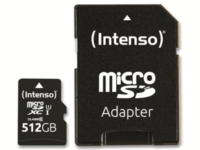 Intenso 512GB microSDXC Performance microSD-kaart 512 GB Class 10 UHS-I Waterdicht