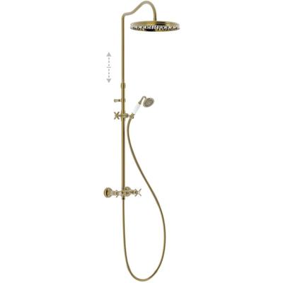 Regendouche set Tres Clasic | Opbouw | Mengkraan | 2-weg | Vintage | Messing mat
