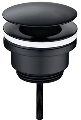 Afvoerplug Wiesbaden UniMatch Caral | 5/4" | Vaste waste (niet afsluitbaar) | Messing | Rond | Zwart mat