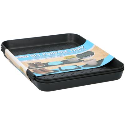 Tom multifunctionele bakken 35x27.5x3 cm 3 stuks zwart Tom multifunctionele bakken 35x27.5x3 cm 3 stuks zwart