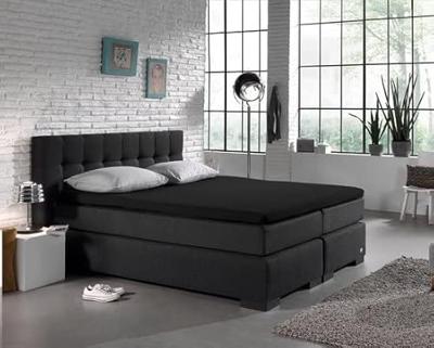 Dreamhouse - Topper Hoeslaken 100% Katoen - Zwart - 180 x 200