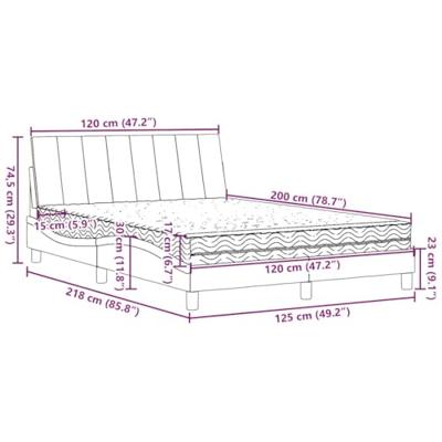 Bed met matras "Hanko" stof donkergrijs 120x200 cm