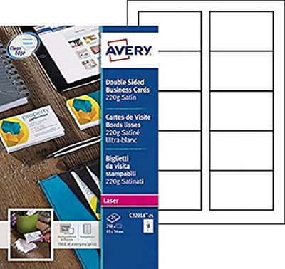 AVERY visitekaarten Quick&Clean 220 g/m² AVERY visitekaarten Quick&Clean 220 g/m²