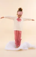 Charlie Choe velours meisjes pyjama - Warme winter kinder pyjama -off white - thumbnail