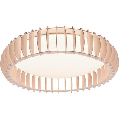 LED Plafondlamp - Plafondverlichting - Trion Manto XL - 38W - Aanpasbare Kleur - Afstandsbediening - Dimbaar - Rond - Houtkleur - Kunststof