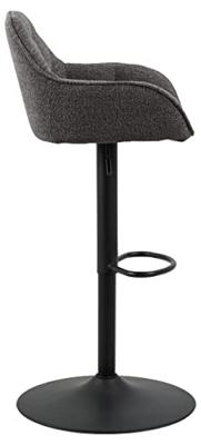 Bendt Draaibare Barkruk 'Loren' Bouclé, kleur Antraciet (zithoogte 63-84cm)