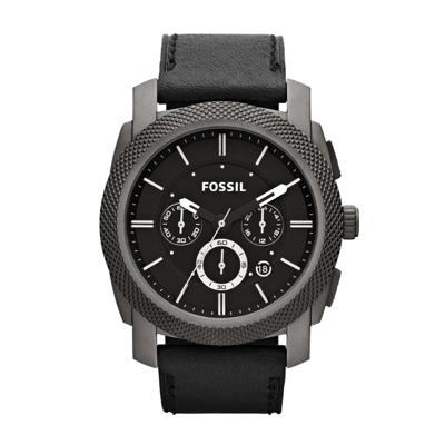 Fossil horlogeband TI1003 Leder Zwart + zwart stiksel Fossil horlogeband TI1003 Leder Zwart + zwart stiksel