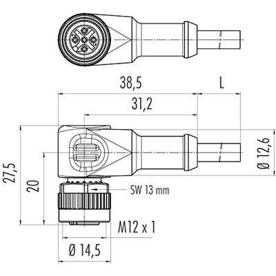 binder 77 3634 0000 50003-0500 Sensor/actuator connector, geassembleerd M12 Aantal polen (sensoren): 4 Bus, haaks 5.00 m 1 stuk(s)