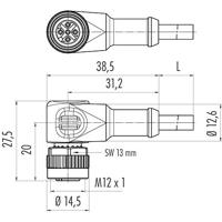 binder 77 3634 0000 50003-0500 Sensor/actuator connector, geassembleerd M12 Aantal polen (sensoren): 4 Bus, haaks 5.00 m 1 stuk(s) - thumbnail