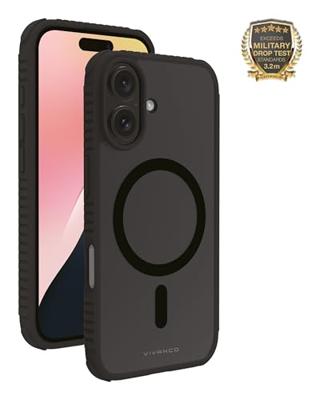 Vivanco MAG SOLID ELITE Backcover Apple iPhone 16 Zwart Inductieve lading, Zanddicht, Spatwaterdicht, Stofdicht
