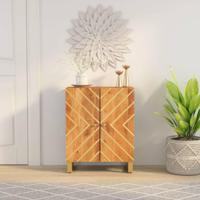 Dressoir 60x33,5x75 cm massief mangohout bruin en zwart - thumbnail