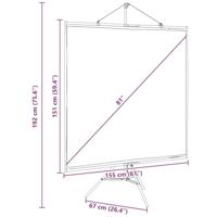 Projectiescherm met statief 81 inch 1:1 - thumbnail