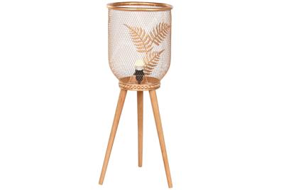 Bureaulamp DKD Home Decor Gouden Metaal Bruin 220 V 50 W Pijnboom (32 x 32 x 90 cm)