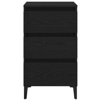 Nachtkastje met lade Zwart Eiken 40 x 35 x 70 cm Bewerkt hout