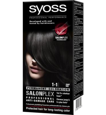 Syoss Permanent Coloration Haarverf - 1-1 Zwart Syoss Permanent Coloration Haarverf - 1-1 Zwart