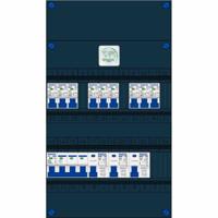 Groepenkast 9 groepen 3F 3 aardlekschakelaars hoofdschakelaar 230v 400V Gacia - thumbnail