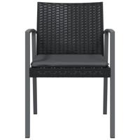 Tuinstoelen 4 st met kussens 56,5x57x83 cm poly rattan zwart - thumbnail