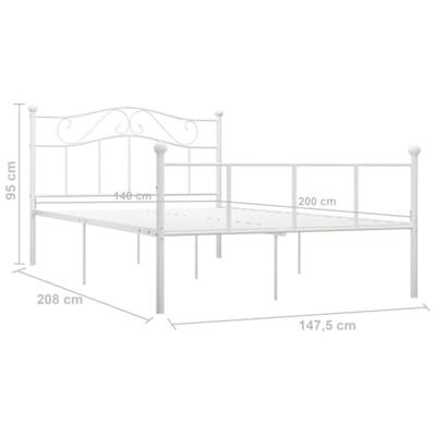 Bedframe metaal wit 140x200 cm