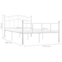 Bedframe metaal wit 140x200 cm - thumbnail