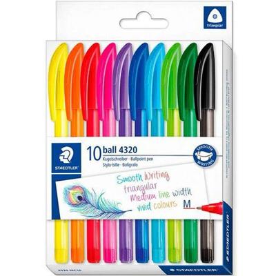 Pen Staedtler 4320 M Zwart 1 mm 10 Stuks Pen Staedtler 4320 M Zwart 1 mm 10 Stuks