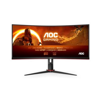 AOC G2 CU34G2XP computer monitor 86,4 cm (34") 3440 x 1440 Pixels UltraWide Quad HD LED Zwart