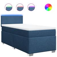 Boxspring met matras stof blauw 90x190 cm - thumbnail