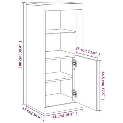 Dressoir met LED-verlichting 41x37x100 cm zwart