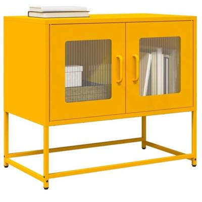 Tv-meubel 68x39x60,5 cm koudgewalst staal mosterdgeel