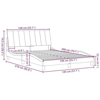 Bedframe zonder matras "Hanko" stof zwart 140x200 cm