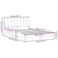 Bedframe zonder matras "Hanko" stof zwart 140x200 cm - thumbnail