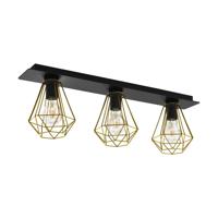 Eglo PlafondlampTarbes 2 zwart met goud - 43655 - thumbnail