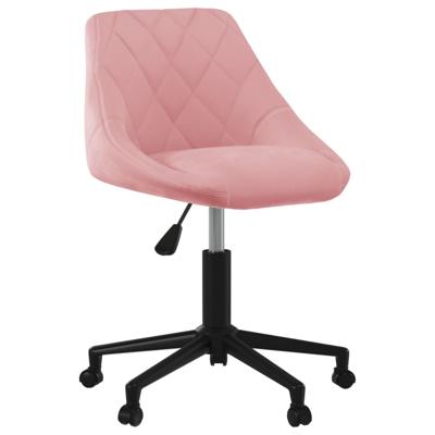 VidaXL Eetkamerstoel draaibaar fluweel roze