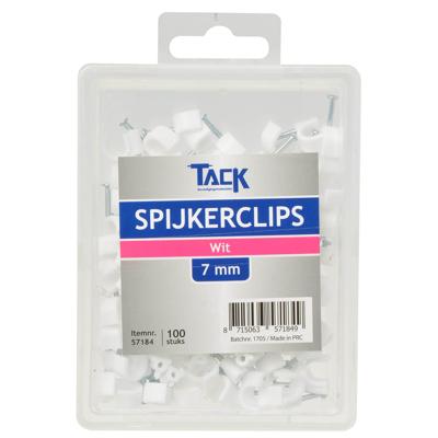 Spijkerclips wit 7mm 100 stuks