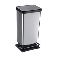 Rotho paso pedaalemmer 40l zilver metallic - thumbnail