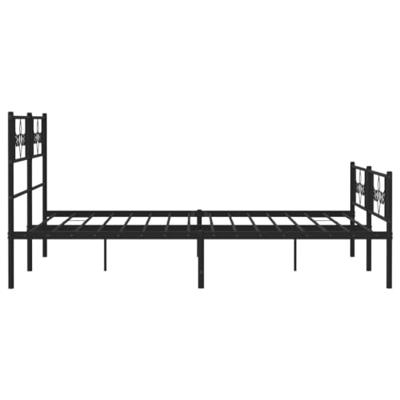 Bedframe met hoofd- en voeteneinde metaal zwart 135x190 cm Bedframe met hoofd- en voeteneinde metaal zwart 135x190 cm