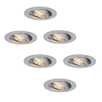 Set van 3 Jose LED inbouwspots - 5 Watt 400 lumen - 4000K Neutraal wit - GU10 - Dimbaar - Rond - Kantelbaar - Voor binnen - RVS