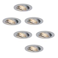 Set van 3 Jose LED inbouwspots - 5 Watt 400 lumen - 4000K Neutraal wit - GU10 - Dimbaar - Rond - Kantelbaar - Voor binnen - RVS - thumbnail