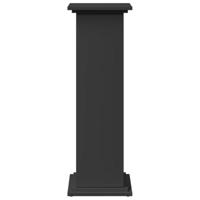 Sokkel met opbergruimte 31x30x90 cm bewerkt hout zwart - thumbnail