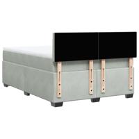 Boxspring met matras fluweel lichtgrijs 140x190 cm - thumbnail