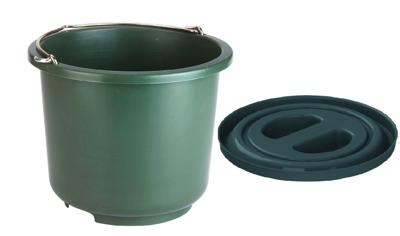 Emmer stalbouw stabiel kunststof groen 12l