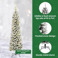 Kunstkerstboom met 150 LED Wit 120 cm PVC en Metaal en Plastic - thumbnail