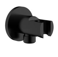 Wiesbaden luxe mess.muur doucheaansluiting+opsteek 1/2&apos;&apos; mat-zwart - thumbnail