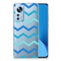 Xiaomi 12 | 12X | TPU bumper | Zigzag Blauw - thumbnail