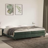 Boxspring met matras fluweel donkergroen 200x200 cm - thumbnail