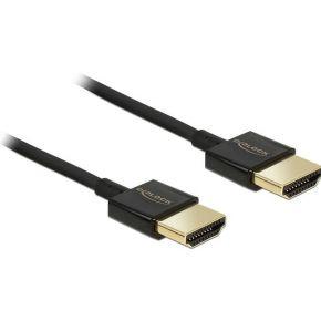 Delock 84786 HDMI-kabel HDMI Aansluitkabel HDMI-A-stekker, HDMI-A-stekker 0.50 m Zwart 4K UHD, Vergulde steekcontacten