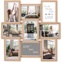 Haes Deco Houten Multi Fotolijst / Galerie Fevik in bruin met wit voor 9 foto's 10x15 (formaat 45x45 cm) - MP128 - thumbnail