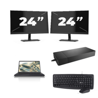 Fujitsu Lifebook A3510 - Intel Core i3-10e Generatie - 15 inch - 8GB RAM - 256GB SSD - Windows 11 Home + 2x 24 inch Monitor - thumbnail