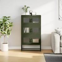 Hoge kast 68x39x123 cm staal olijfgroen - thumbnail