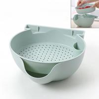 Keuken dubbele laag fruit Bowl wassen mand luie beugel snack noten Bowl (blauw) - thumbnail