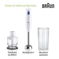 Braun HB101AI-MQ10.201MWH Staafmixer 450 W BPA-vrij, Met hakmolenopzet Wit - thumbnail